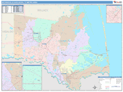 Brownsville-Harlingen Wall Map Color Cast Style